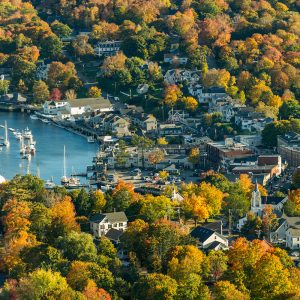 aerial view of Maine town